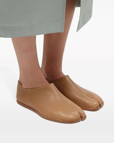 Women's Minimalist Split-Toe Leather Flat