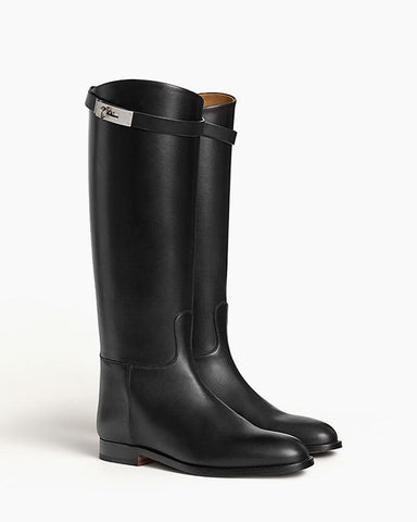 Women's Box Calfskin Knee High Boots