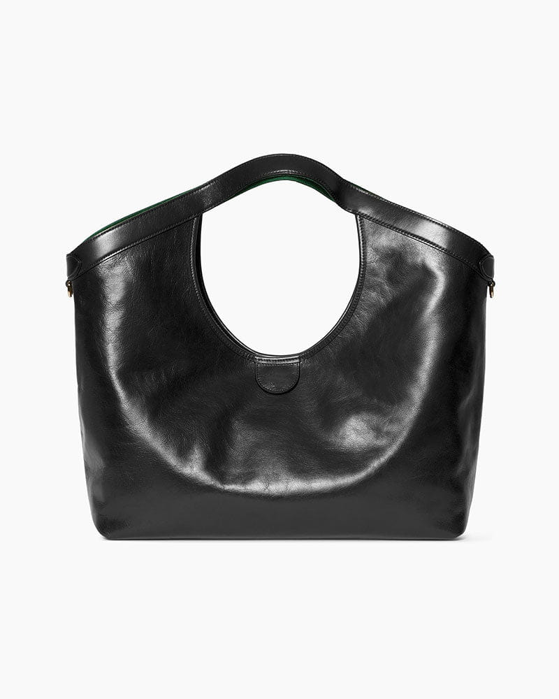 Large Black Leather Tote for Executive Daily Commutes