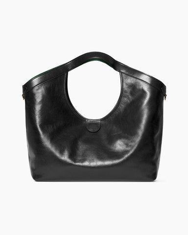 Large Black Leather Tote for Executive Daily Commutes