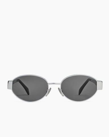 Oval Frame Sunglasses with Gold Tone Metal Detail