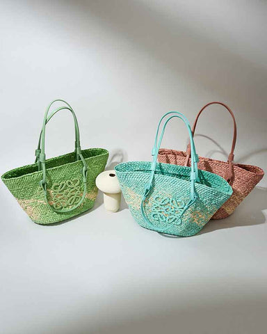 Large Handwoven Raffia Beach Tote Bag