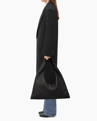 Women's Large Hop Intrecciato Leather Shoulder Bag