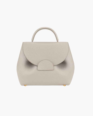 Textured Leather Top Handle Crossbody Satchel Bag
