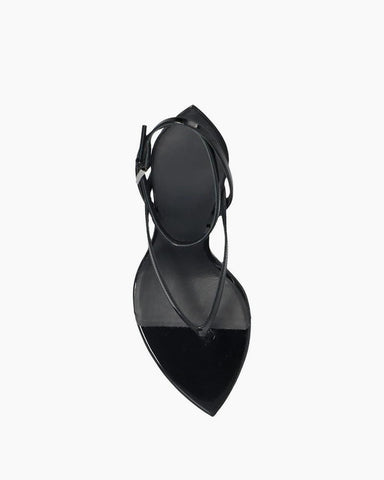 Transparent Plexi Heel Wedge Thong Sandals