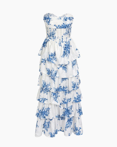 Women's Garden Party Romantic Floral Maxi Gown