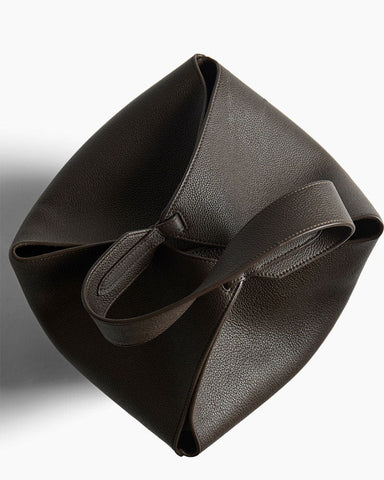 Black Leather Tote for Minimalist Art Gallery Visits