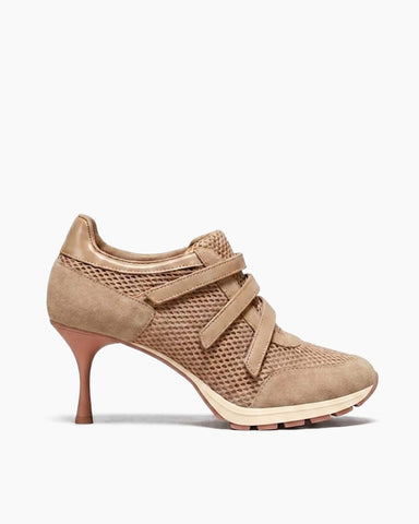 (Pre-sale) Breathable Mesh Triple-Strap Sneaker Heels