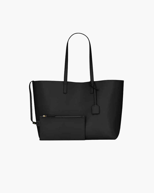 Large Leather Shopping Bag with Structured Design