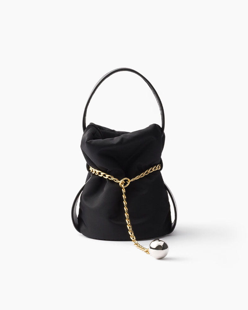 Mini Re-Nylon Bucket Bag for Minimalist Art Gallery Visits