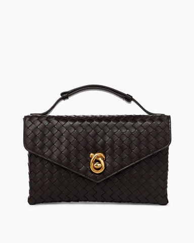Intrecciato Leather Top Handle Bag with Knot Lock