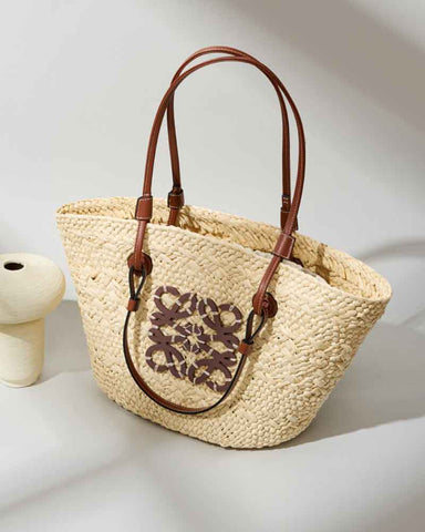 Large Handwoven Raffia Beach Tote Bag