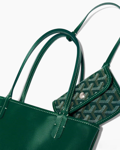 Mini Reversible Leather Canvas Tote Bag
