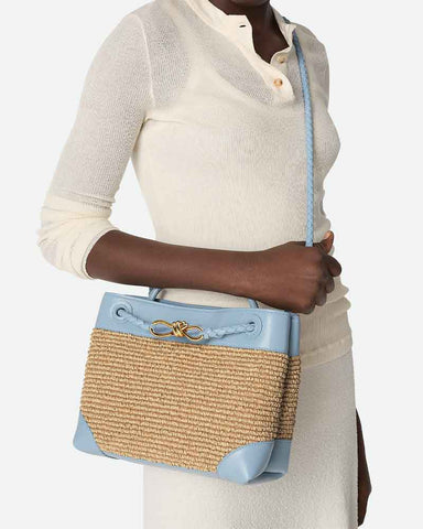 Raffia Knot Top Handle Crossbody Bags