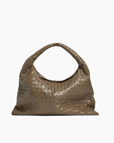 Women's Large Hop Intrecciato Leather Shoulder Bag