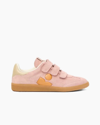 Women’s Beige Suede Leather Hook-and-Loop Sneakers