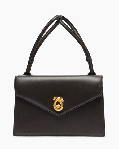 Espresso Leather Knot Lock Bag for Quiet Luxury City Strolls