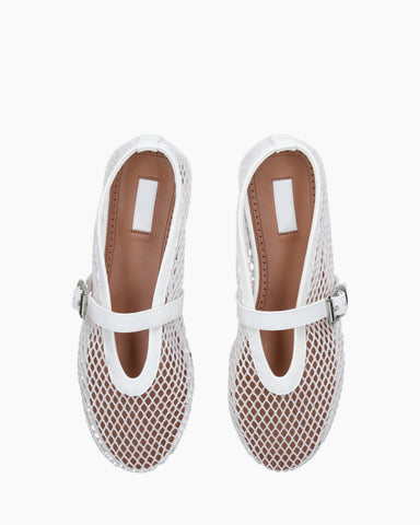 Women's Mesh Ballet Flats With Buckle Strap