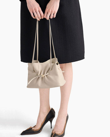 Small Soft Nappa Leather Bag with Buckle Detail