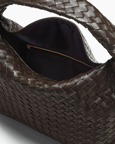 Women's Large Hop Intrecciato Leather Shoulder Bag