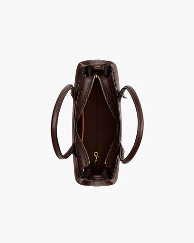 Elongated Leather Zip-Top Shoulder Bag