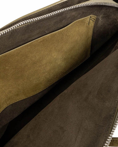 Modern Zip Closure Handbag Tubular Handles