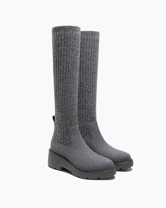 pre-salewomens-winter-outdoor-chunky-wool-platform-knee-high-boot