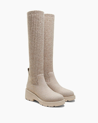 pre-salewomens-winter-outdoor-chunky-wool-platform-knee-high-boot