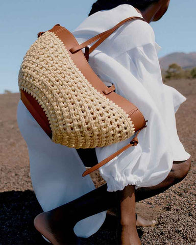 Women's Chic Mini Raffia Top Handle Bag