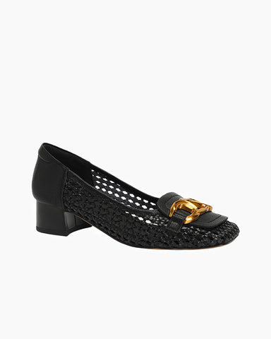 Woven Chic Buckle Comfortable Block Heel Flat Loafers