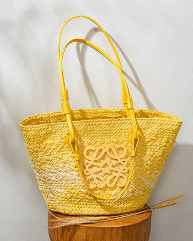 Large Handwoven Raffia Beach Tote Bag