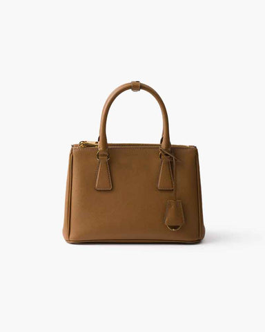 Black Double Zip Shoulder Handbag with Gold Hardware & Strap