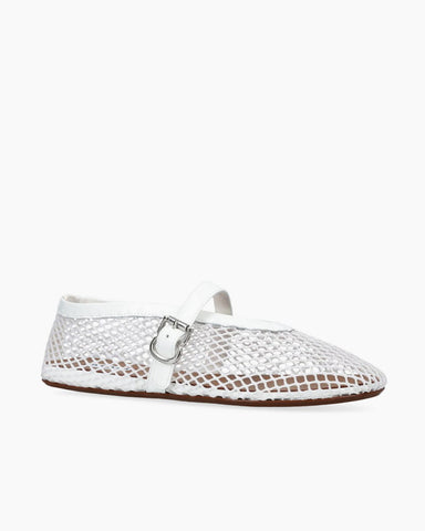 Women's Mesh Ballet Flats With Buckle Strap