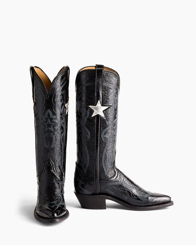 Women's Star Embellished Leather Western Boot