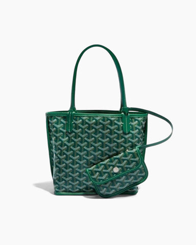 Mini Reversible Leather Canvas Tote Bag