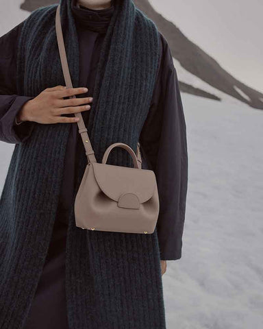 Textured Leather Top Handle Crossbody Satchel Bag