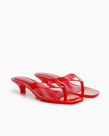 Women’s Transparent Low Heel Flip-Flop Sandals