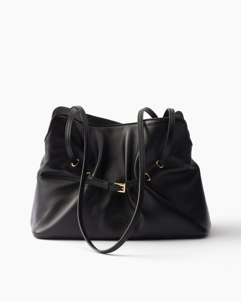 Small Soft Nappa Leather Bag with Buckle Detail