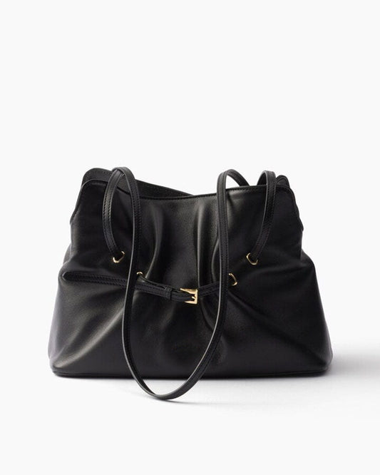 Small Soft Nappa Leather Bag with Buckle Detail