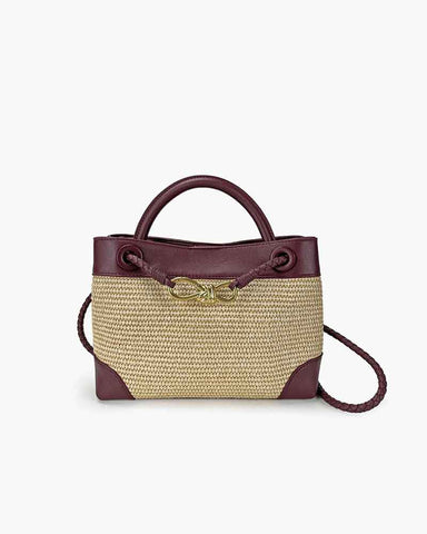 Raffia Knot Top Handle Crossbody Bags