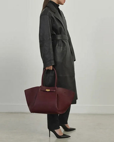 Women's New York Belted Leather Tote Bag