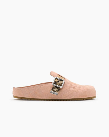 Check Pattern Suede Urchin Clogs