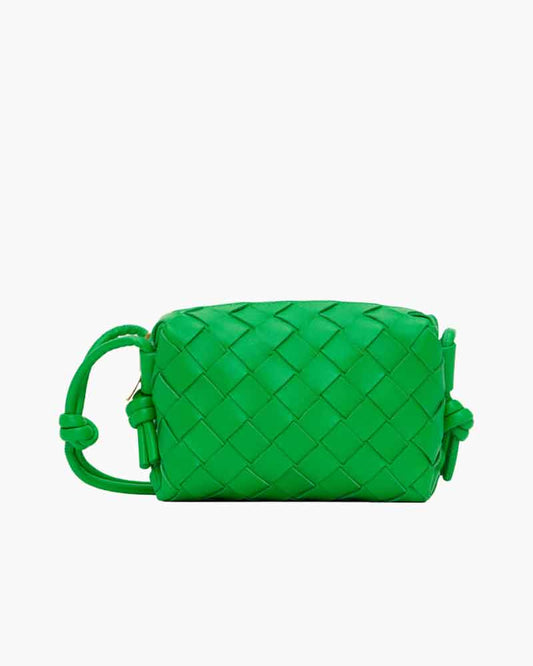 Small Green Crossbody Purse Zip Closure