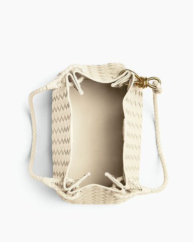 Medium Intrecciato Leather Shoulder Bag with Metal Knot Detail