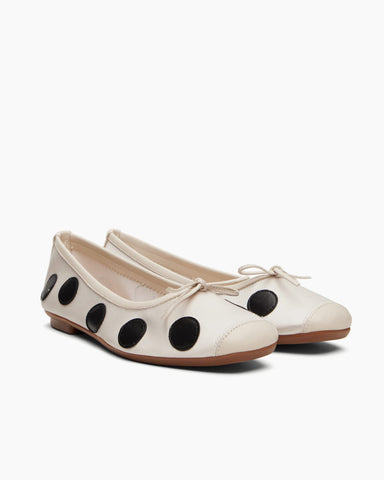 Satin Polka Dot Ballet Flats