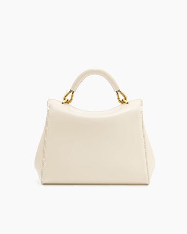 Elegant Turn-Lock Trapeze Satchel