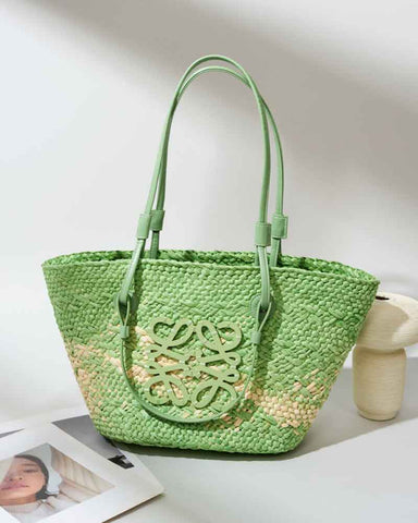 Large Handwoven Raffia Beach Tote Bag