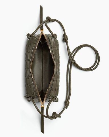 Women's Concert Pouch Intrecciato Leather Shoulder Bag