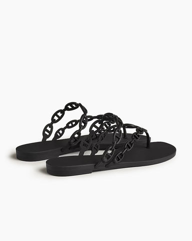 Chain-Link Rubber Flip Flop Island Beach Slides Sandals
