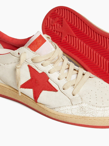Women's White Nappa Leather Sneaker with Sneaker Tab